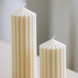 Ribbed Pillar Candle