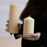Ribbed Pillar Candle