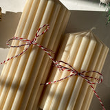 Ribbed Pillar Candle